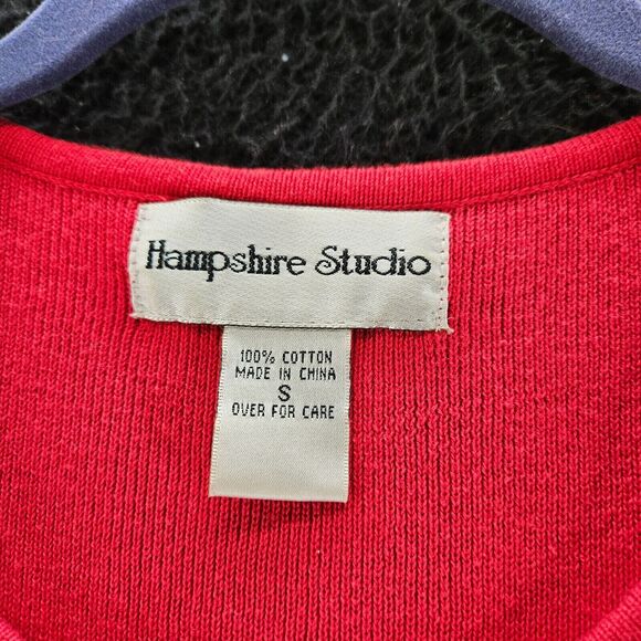 Hampshire Studio Womens Tank Top Red Size Small 100% Cotton Pullover Sleeveless - Picture 5 of 12